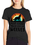 Wolf Lover Retro Graphic Tee