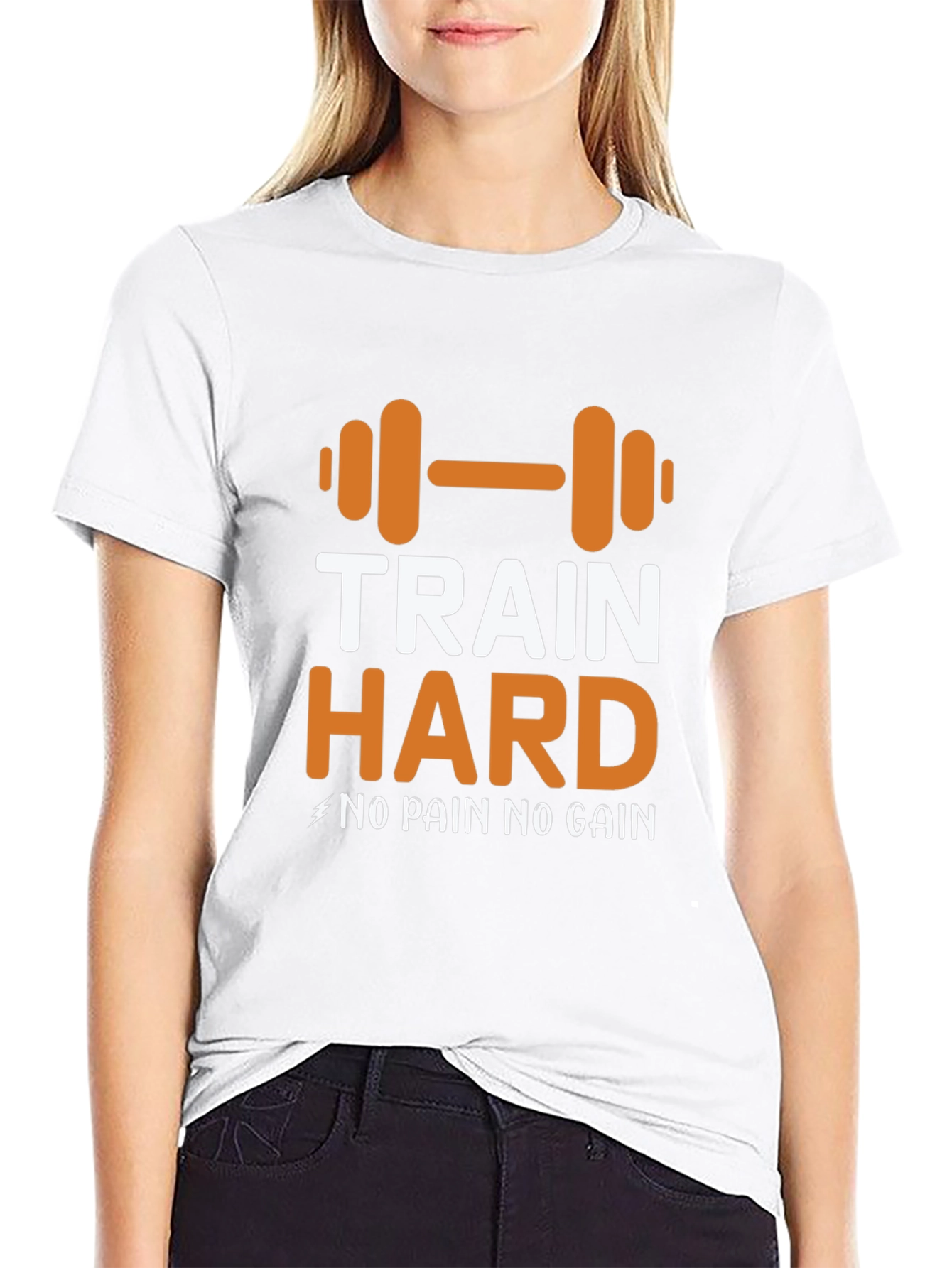 Train Hard Graphic Tee - Motivational Workout Shirt