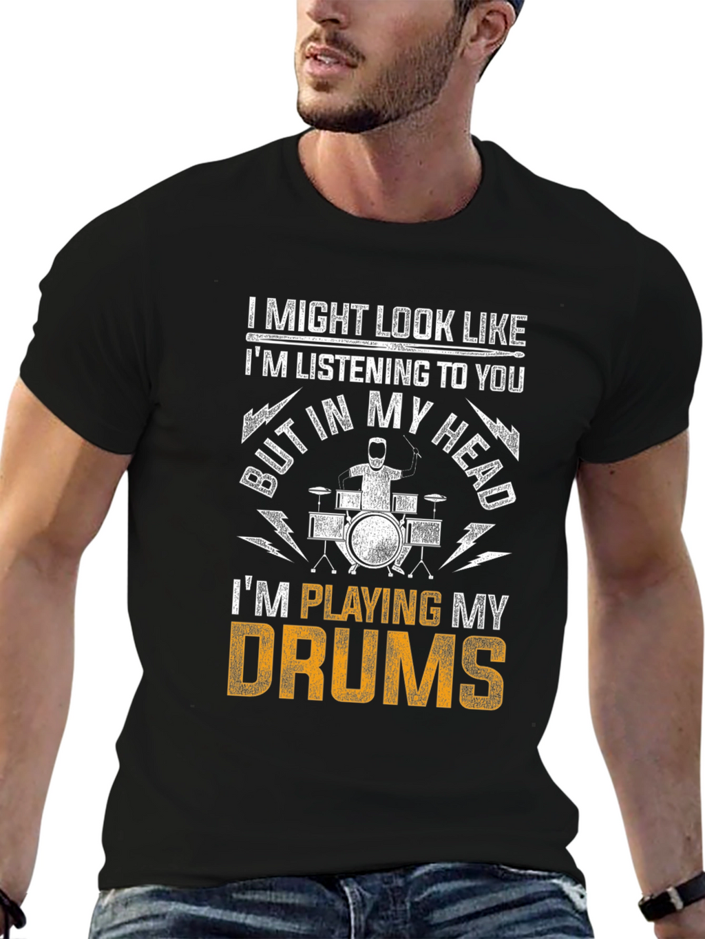 Drummer T-Shirt: Playing Drums in My Head