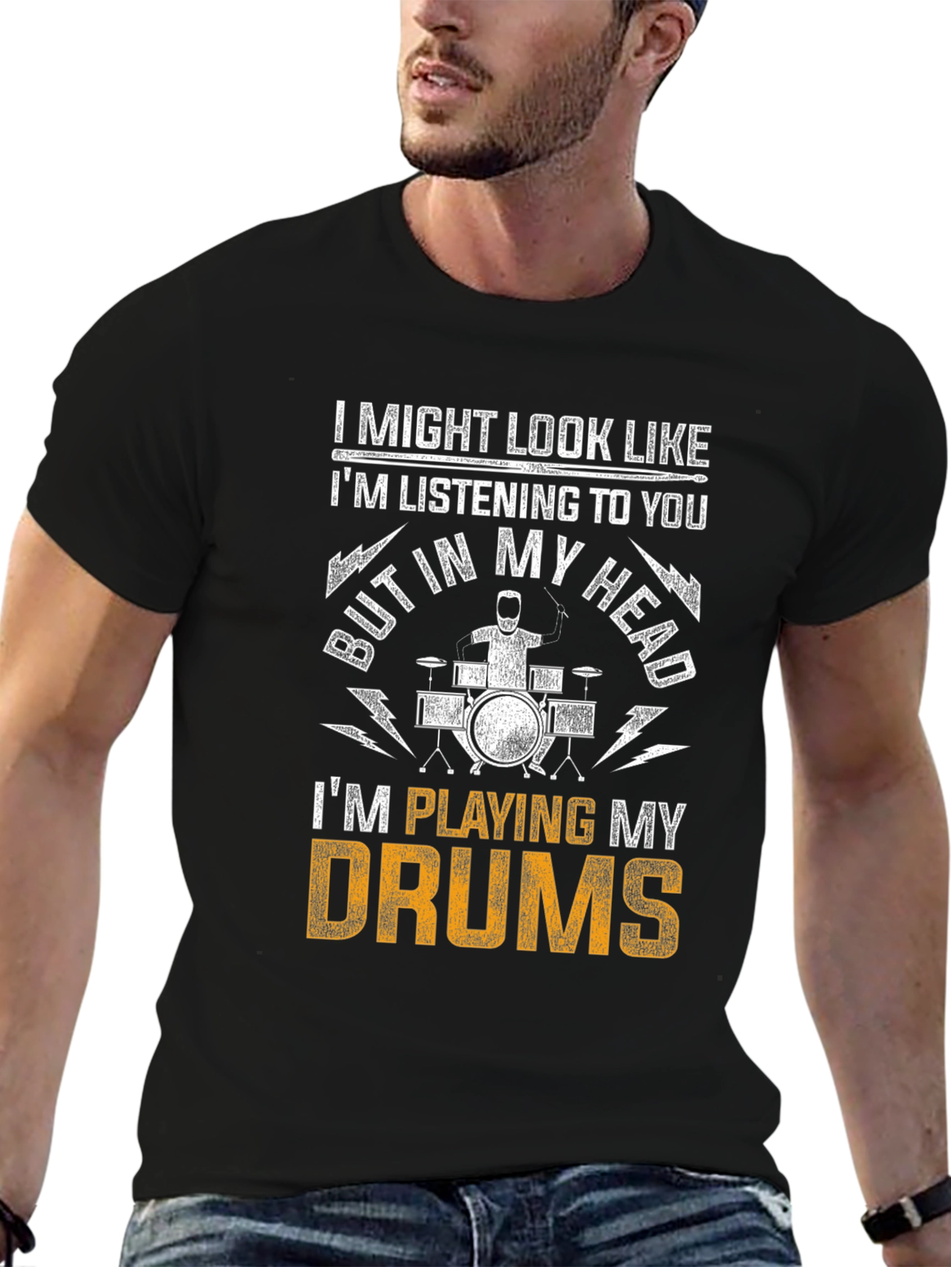 Drummer T-Shirt: Playing Drums in My Head