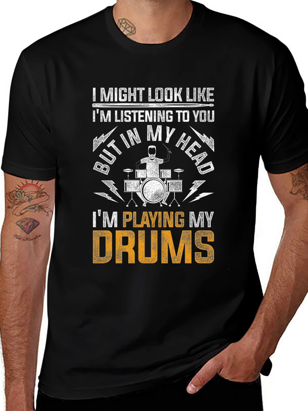 Drummer T-Shirt: Playing Drums in My Head