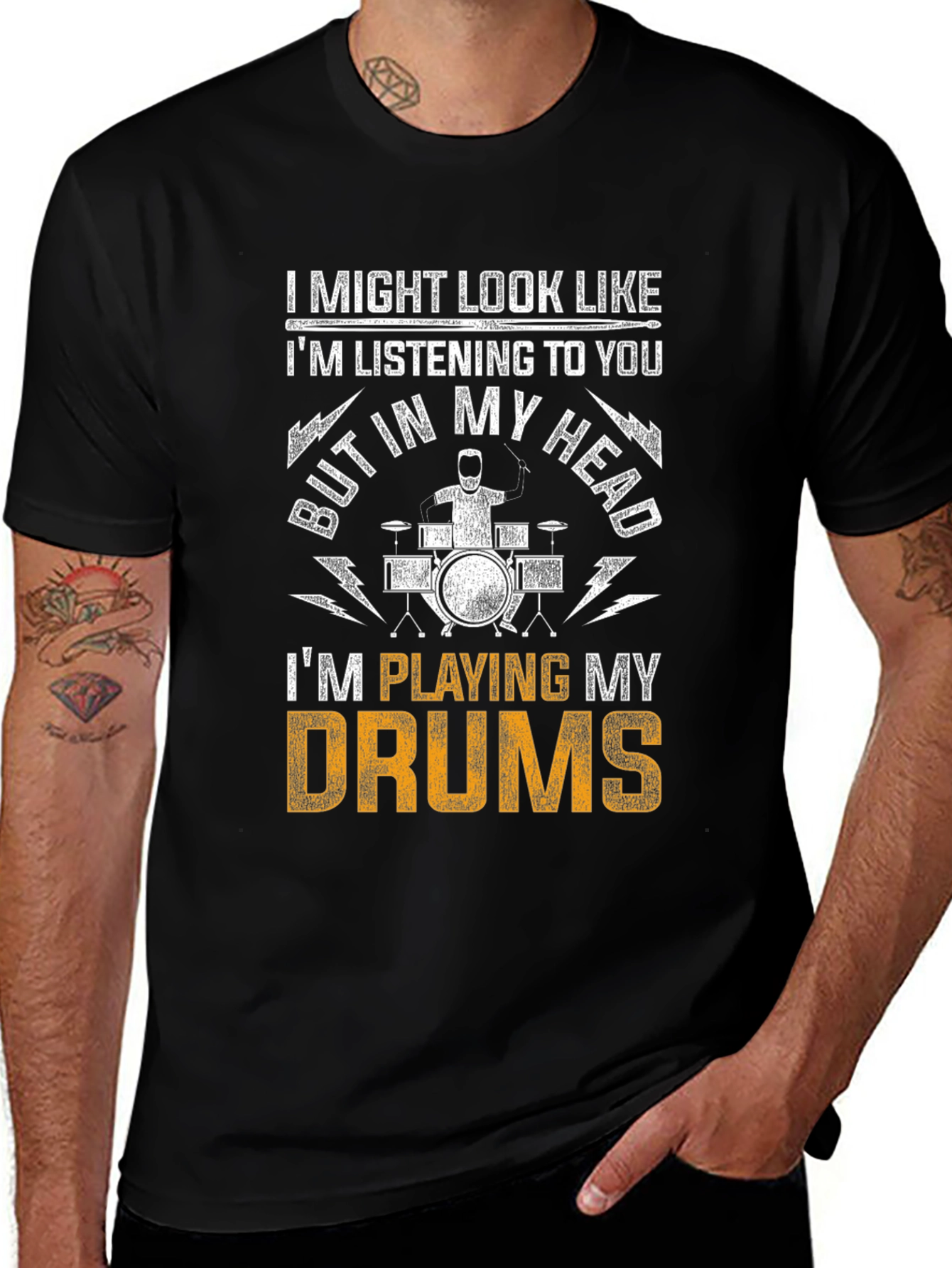 Drummer T-Shirt: Playing Drums in My Head