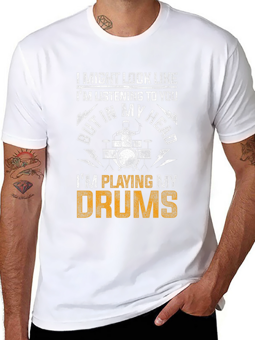 Drummer T-Shirt: Playing Drums in My Head