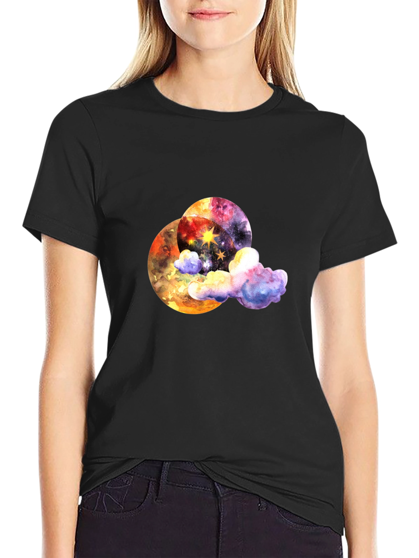 Cosmic Dreamer T-Shirt - Celestial Cloud Design