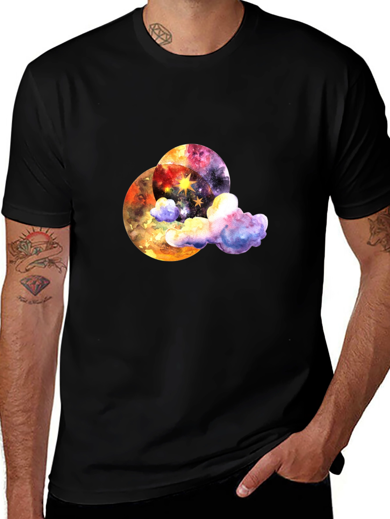 Cosmic Dreamer T-Shirt - Celestial Cloud Design
