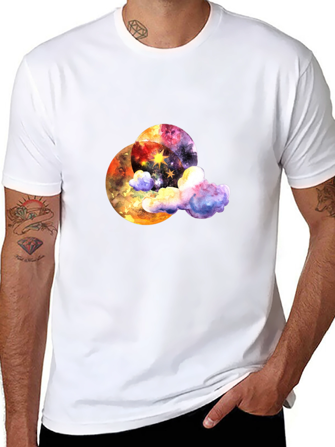 Cosmic Dreamer T-Shirt - Celestial Cloud Design