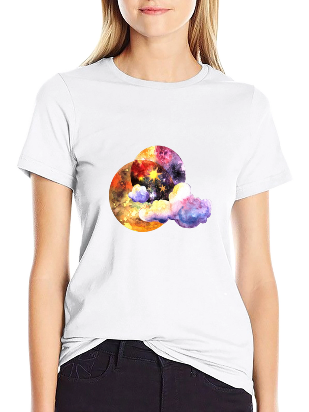 Cosmic Dreamer T-Shirt - Celestial Cloud Design