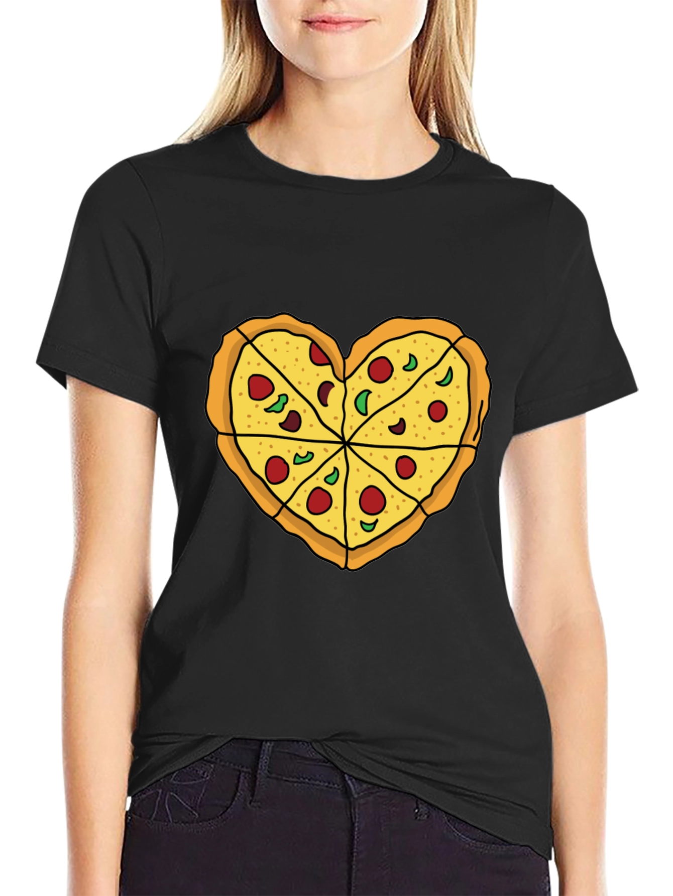 Pizza Heart Graphic Tee -  Food Lovers T-Shirt