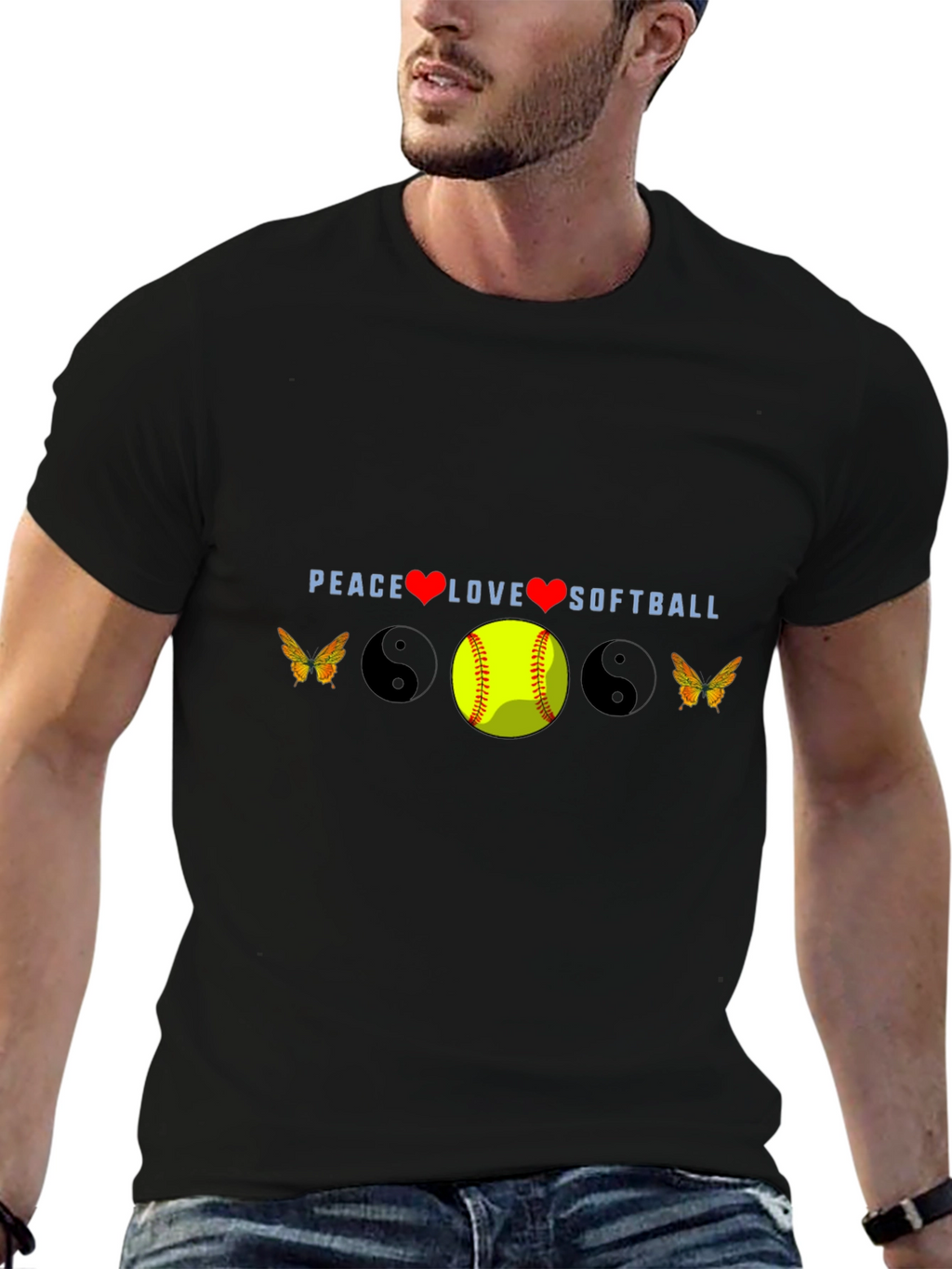 Peace Love Softball Tee