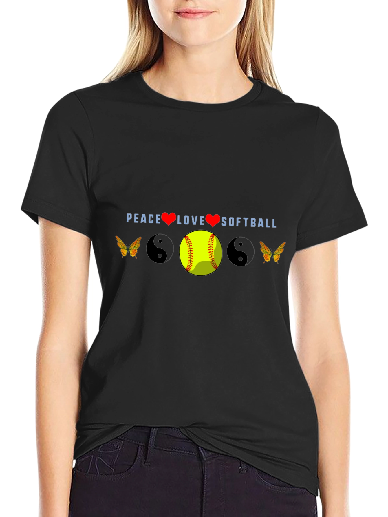 Peace Love Softball Tee
