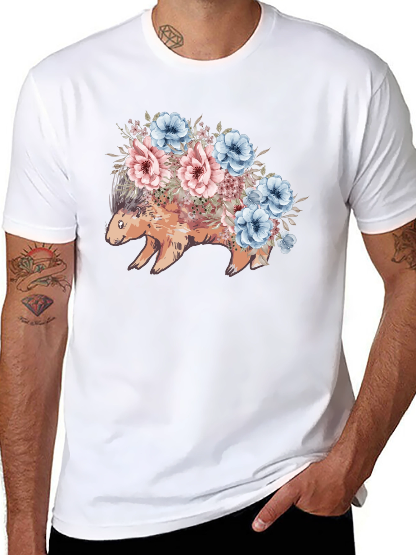 Floral Porcupine Graphic Tee