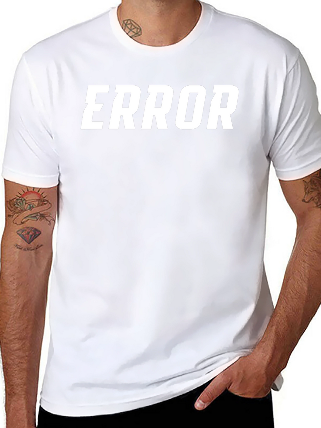 Mens Black Error Graphic T-Shirt