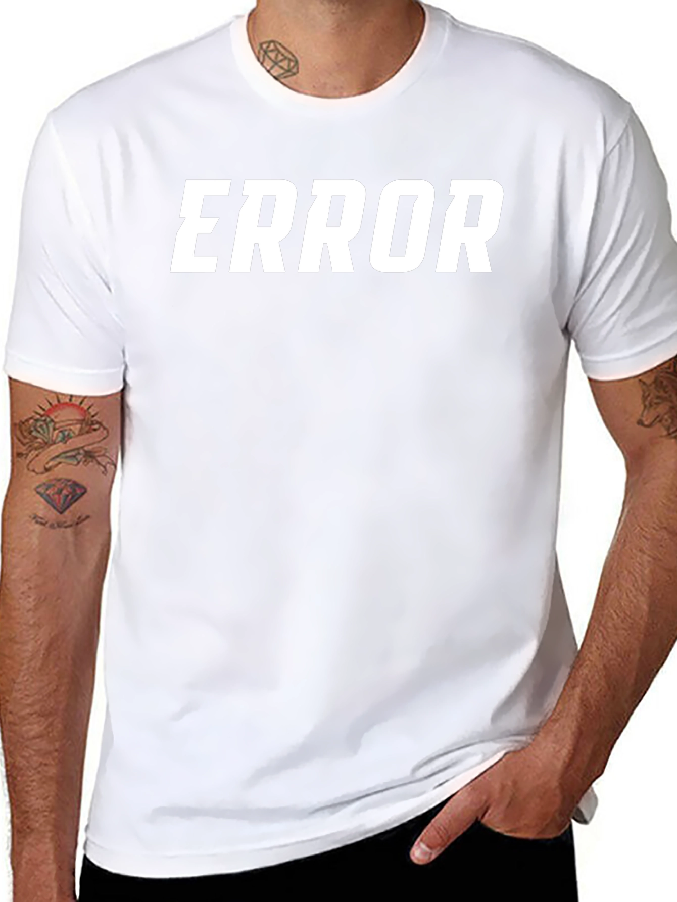 Mens Black Error Graphic T-Shirt
