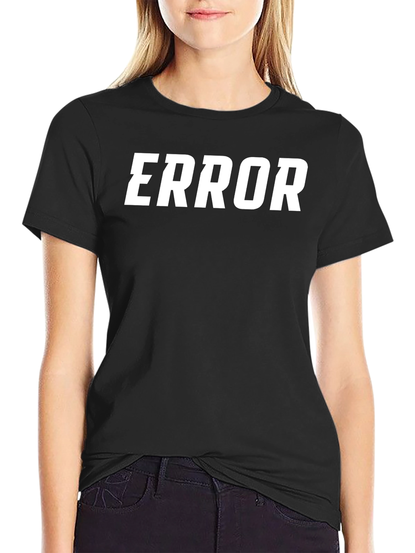 Mens Black Error Graphic T-Shirt