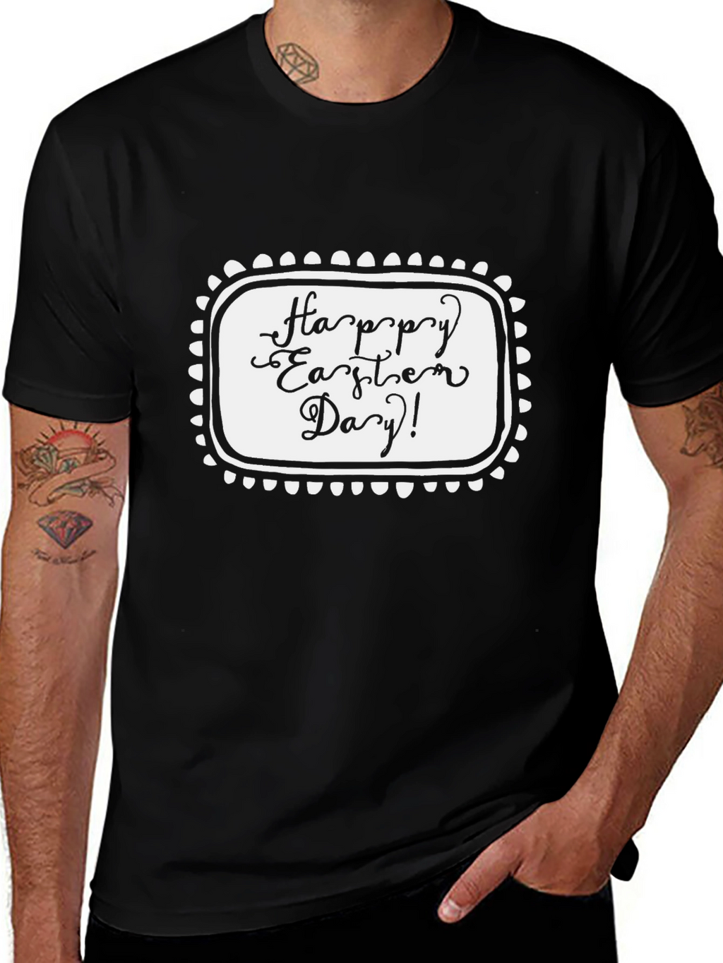 Happy Easter Day Black T-Shirt
