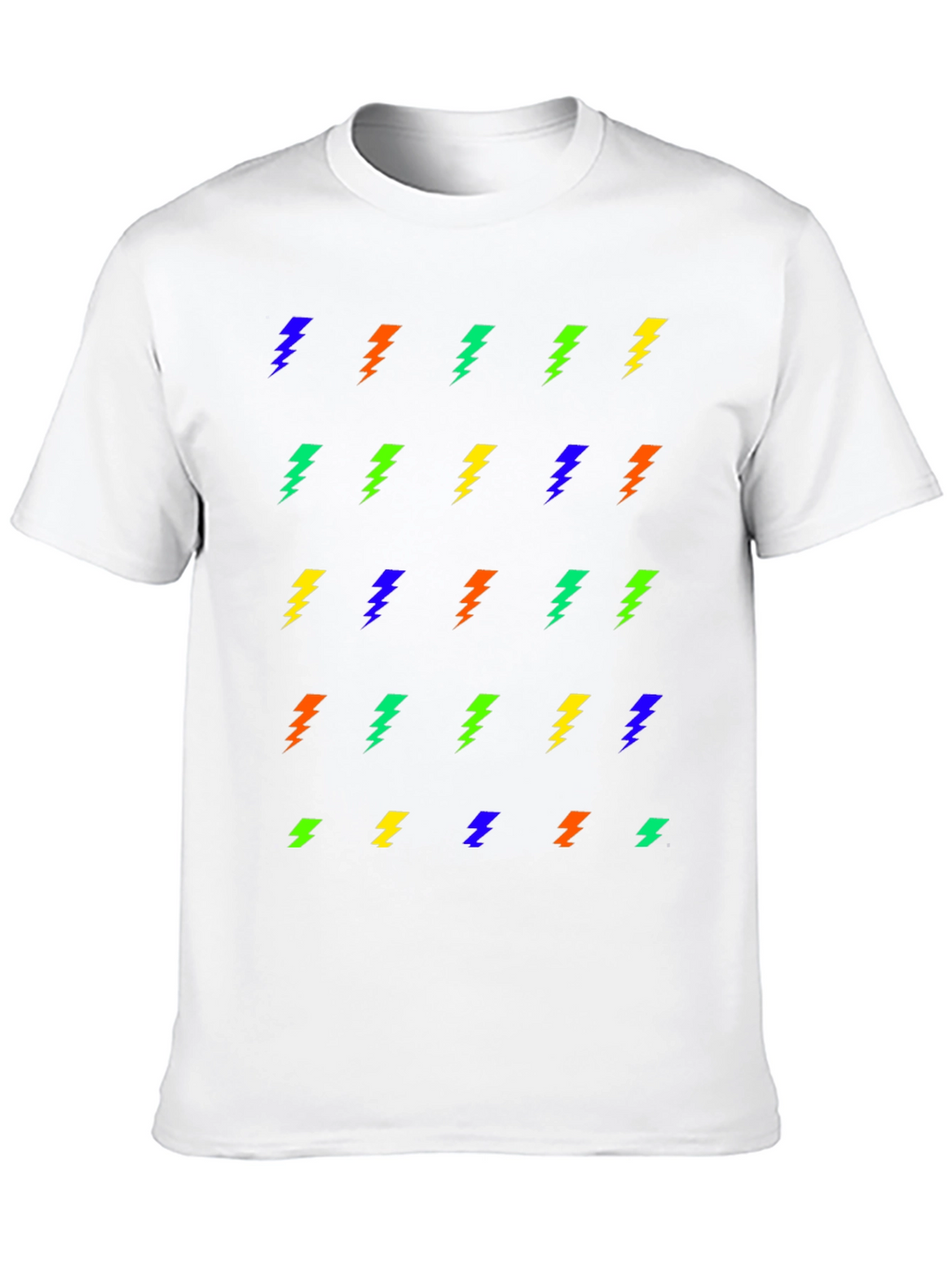 Lightning Bolt Pattern Black T-Shirt