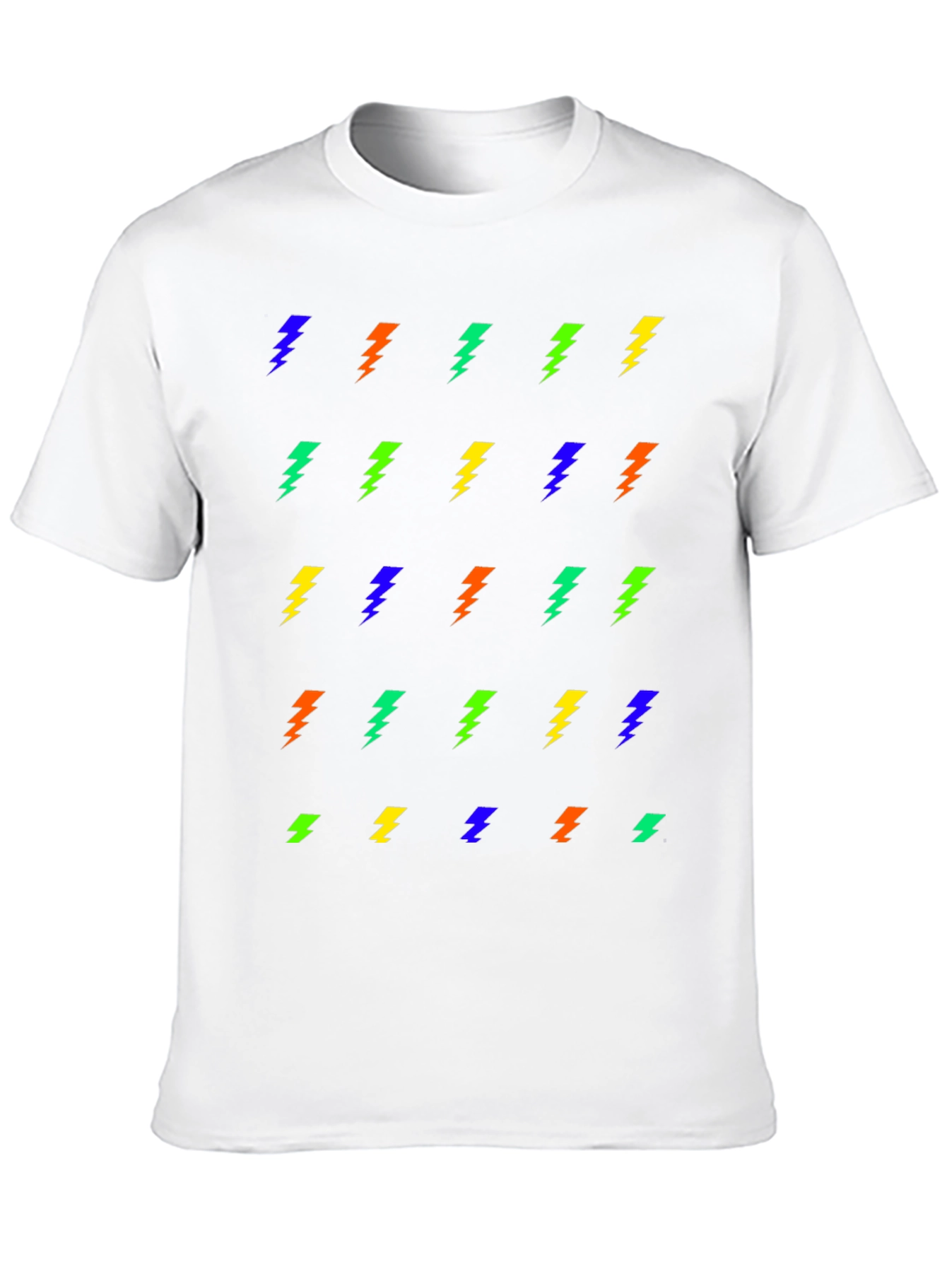 Lightning Bolt Pattern Black T-Shirt