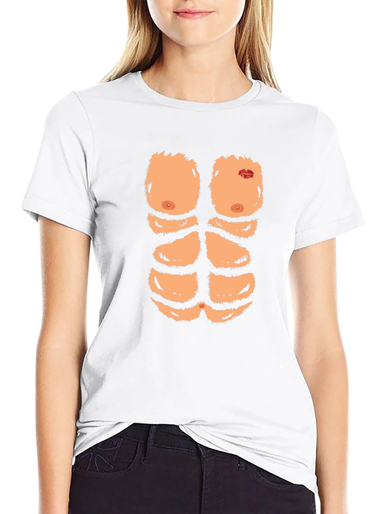 Funny Hairy Chest Six Pack Abs T-Shirt