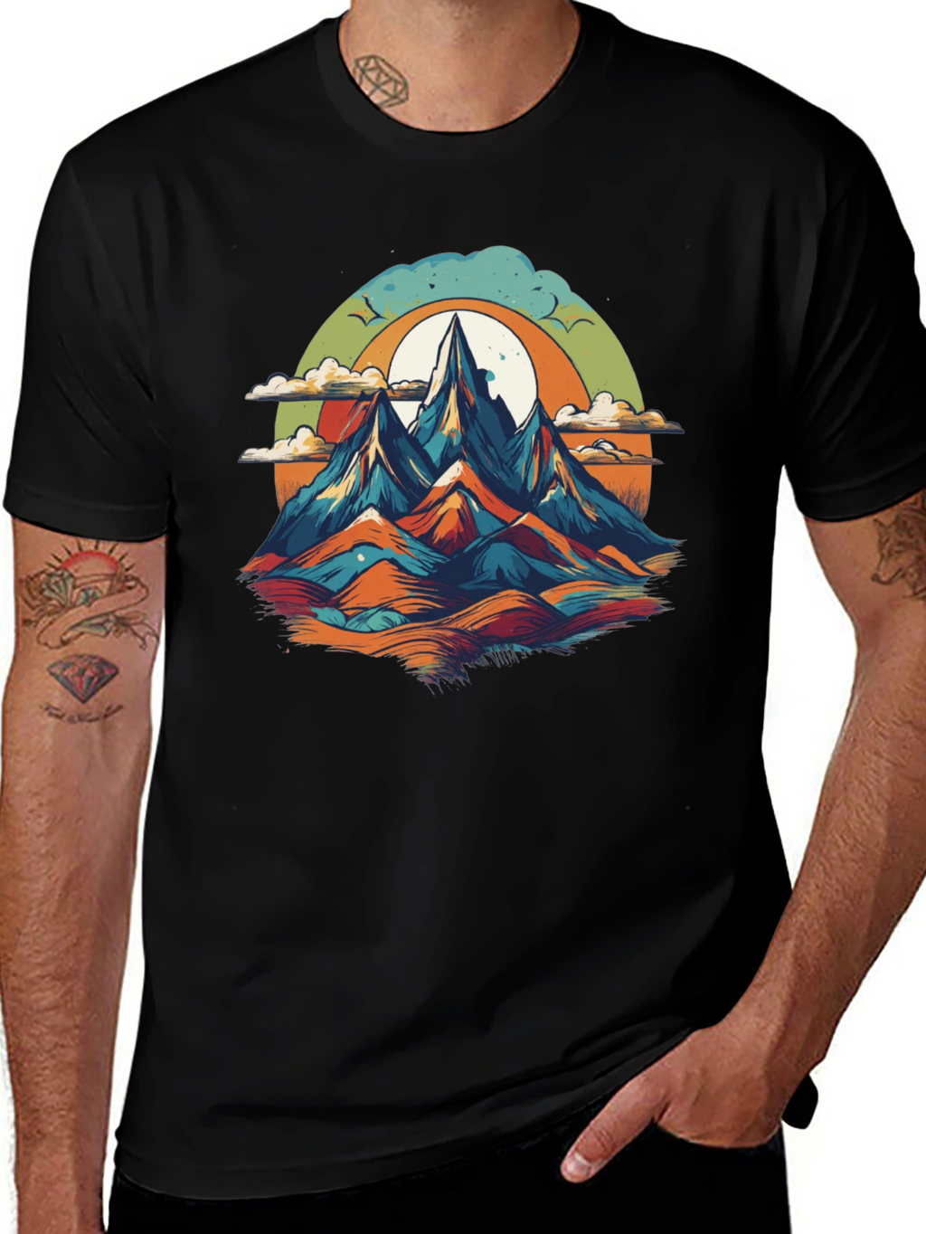 Mountain Graphic Tee - Black Unisex T-Shirt
