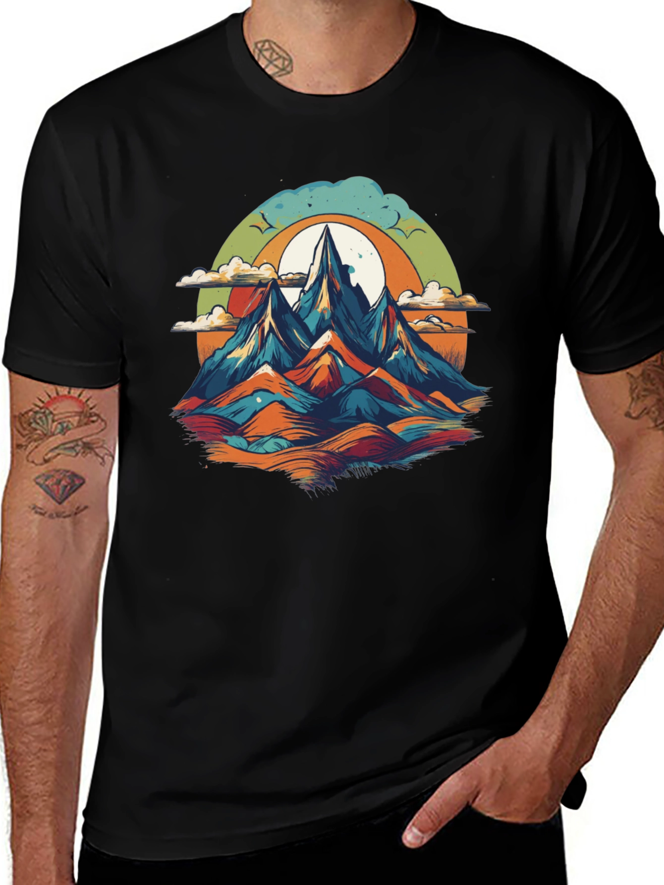 Mountain Graphic Tee - Black Unisex T-Shirt