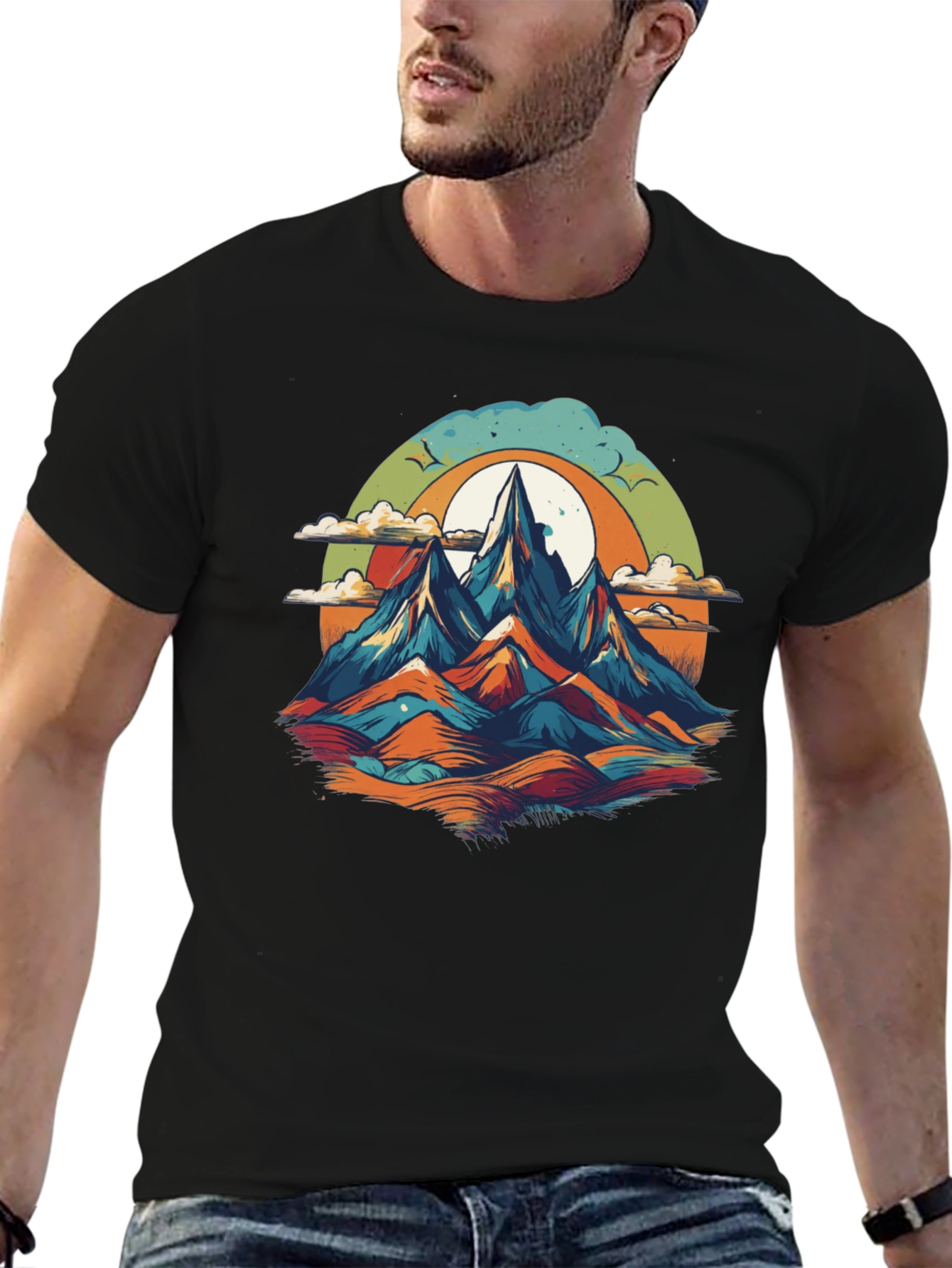 Mountain Graphic Tee - Black Unisex T-Shirt