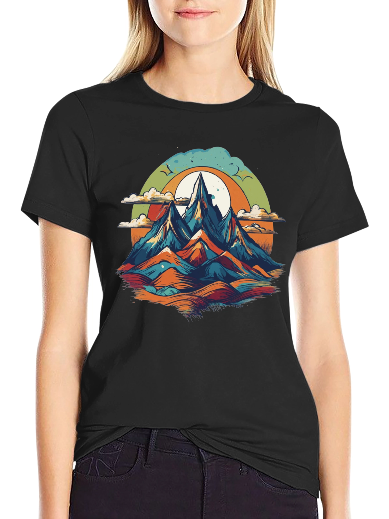 Mountain Graphic Tee - Black Unisex T-Shirt