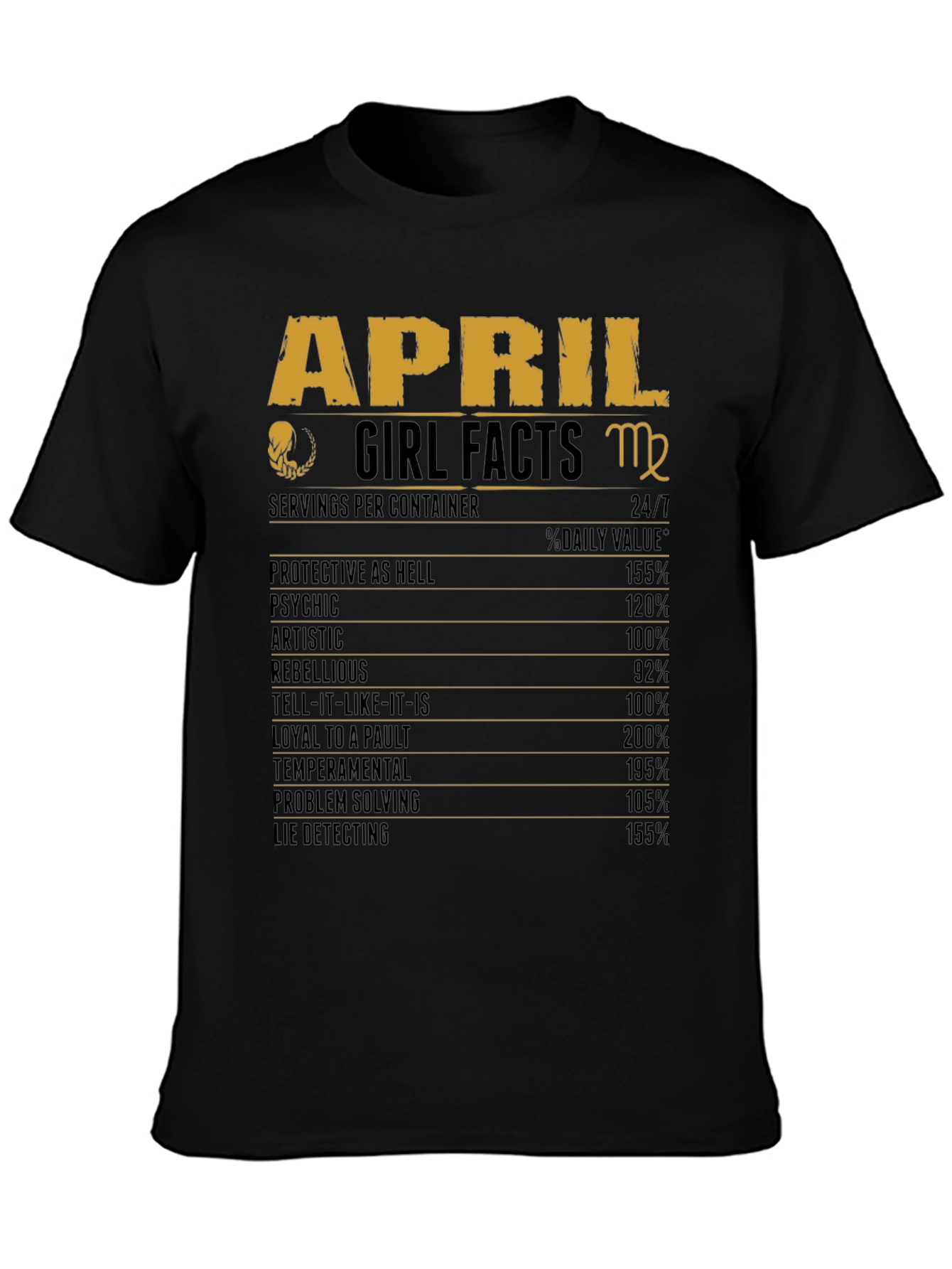 April Girl Facts T-Shirt Zodiac Virgo Birthday Gift
