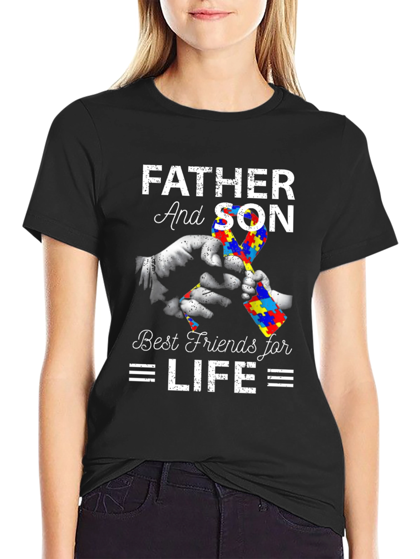 Father and Son Autism Awareness T-Shirt