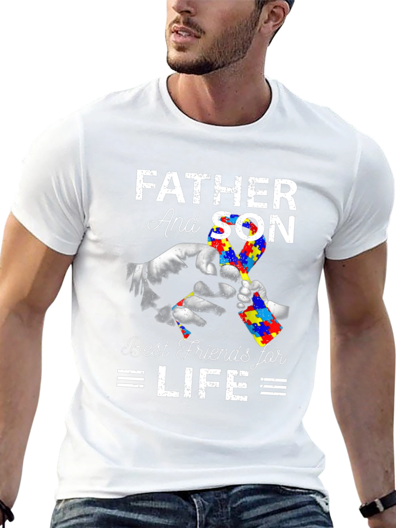 Father and Son Autism Awareness T-Shirt