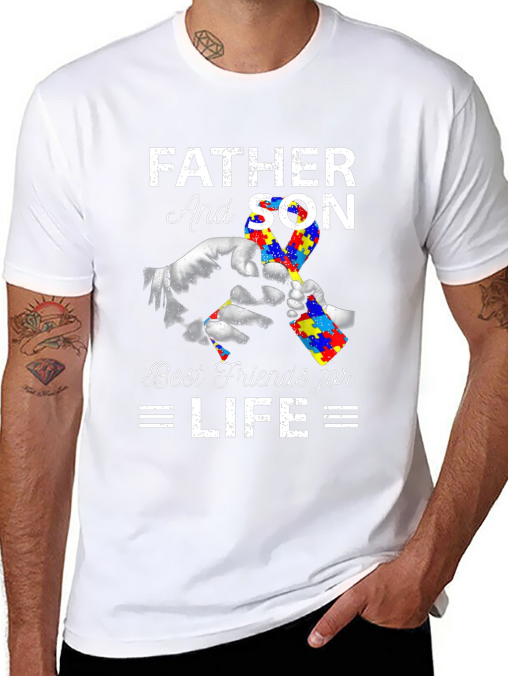 Father and Son Autism Awareness T-Shirt
