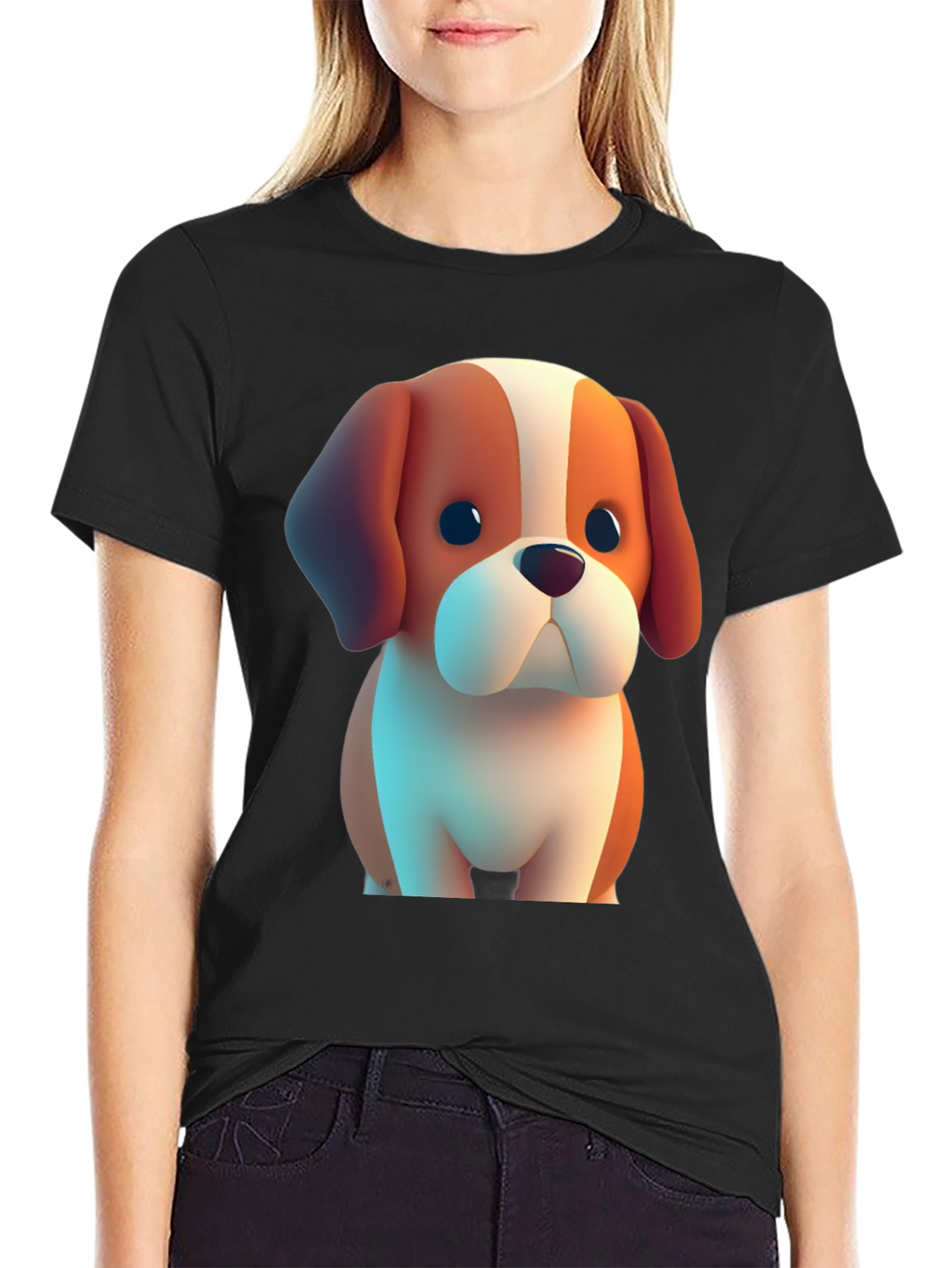 Cute Cartoon Dog T-Shirt – Fun Puppy Graphic Tee