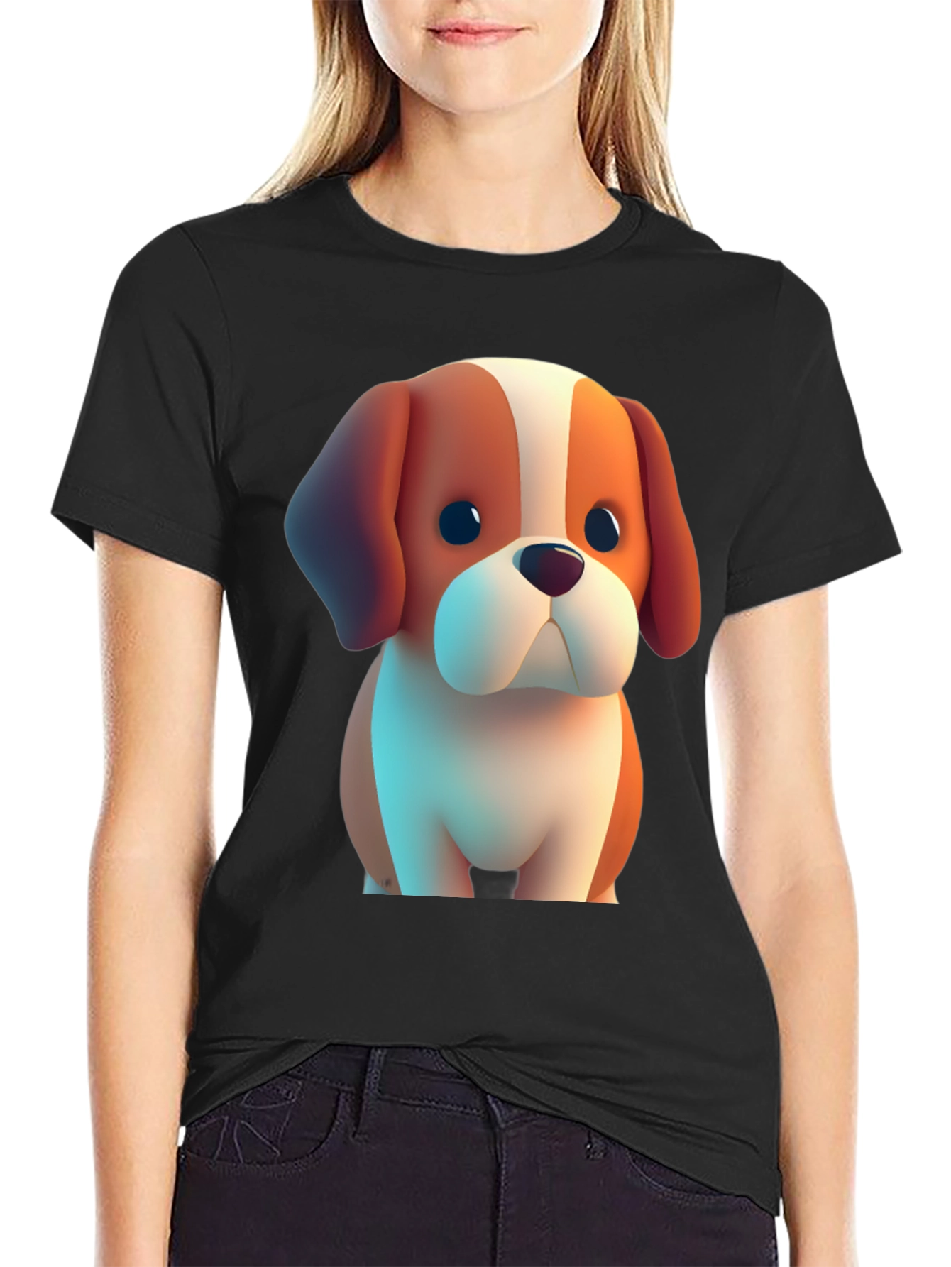 Cute Cartoon Dog T-Shirt – Fun Puppy Graphic Tee
