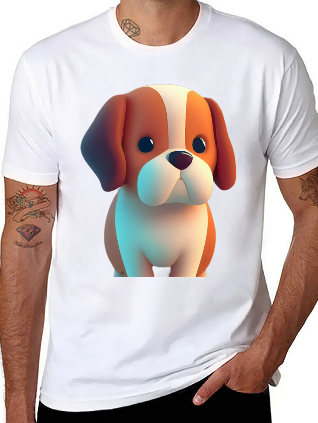 Cute Cartoon Dog T-Shirt – Fun Puppy Graphic Tee