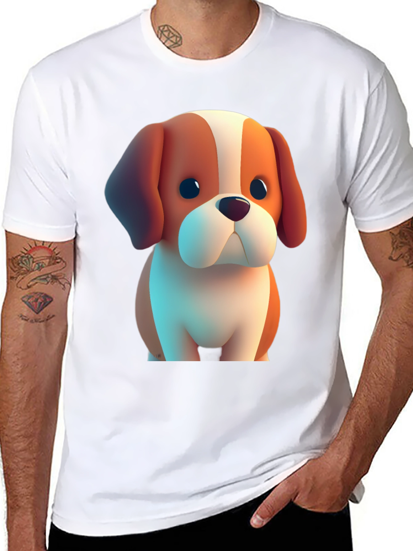 Cute Cartoon Dog T-Shirt – Fun Puppy Graphic Tee