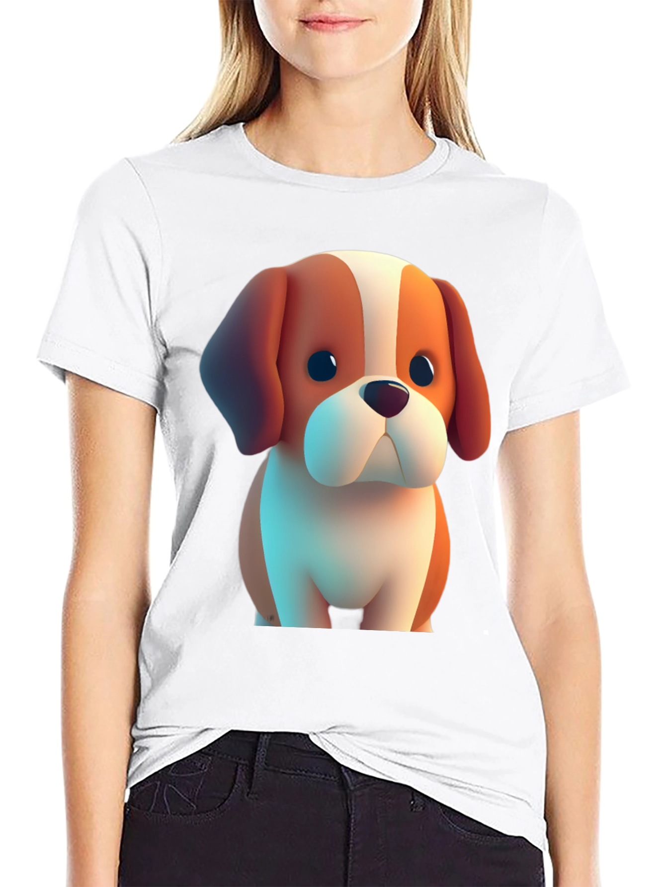 Cute Cartoon Dog T-Shirt – Fun Puppy Graphic Tee