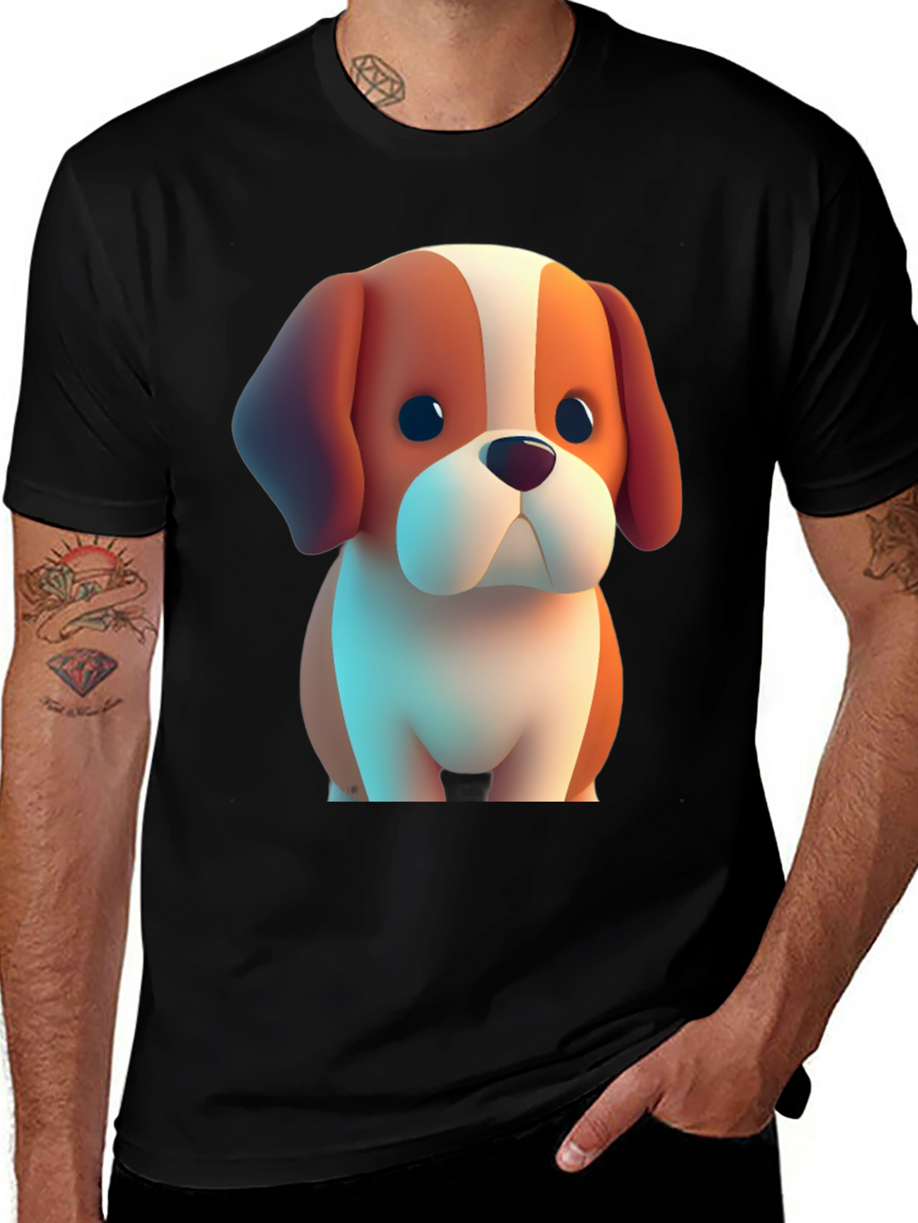 Cute Cartoon Dog T-Shirt – Fun Puppy Graphic Tee