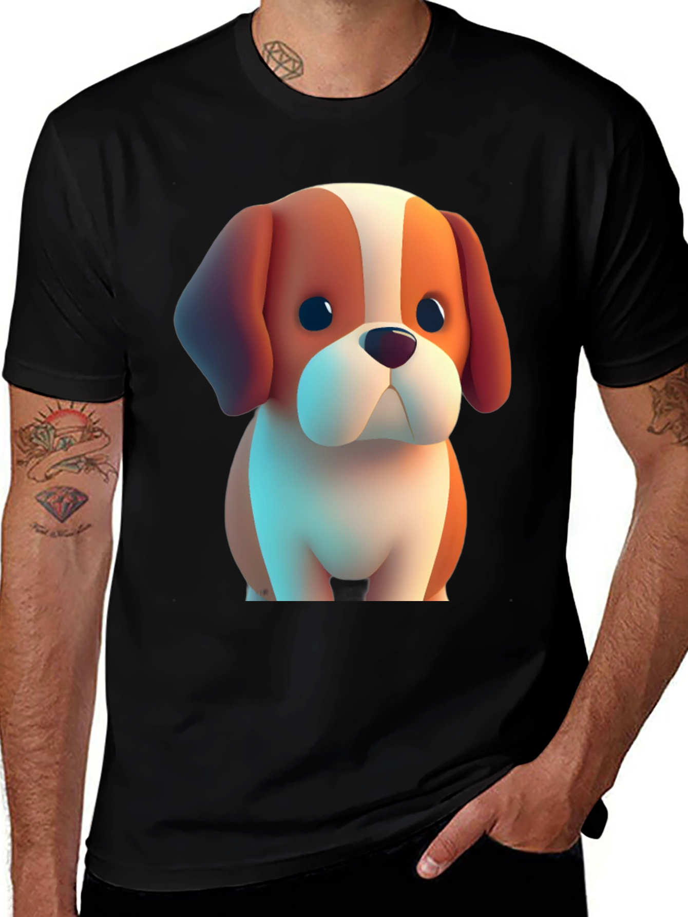 Cute Cartoon Dog T-Shirt – Fun Puppy Graphic Tee