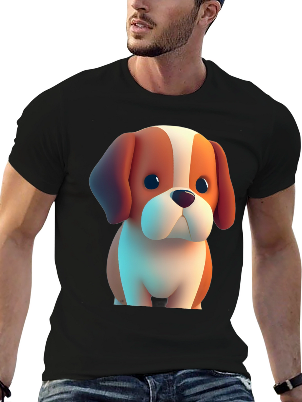 Cute Cartoon Dog T-Shirt – Fun Puppy Graphic Tee