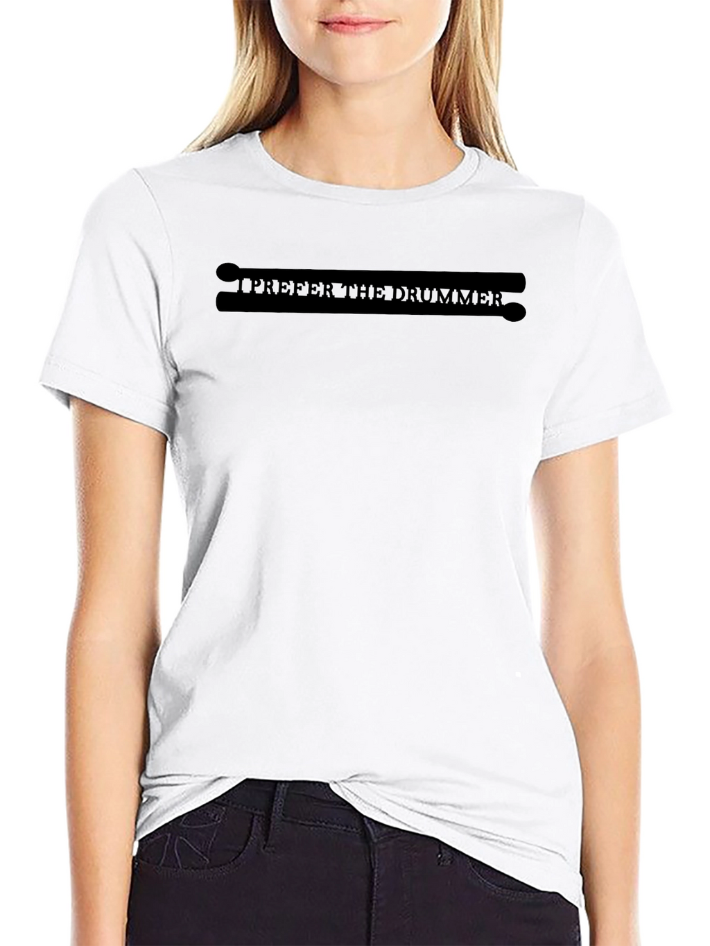 I Prefer the Drummer Black Graphic Tee