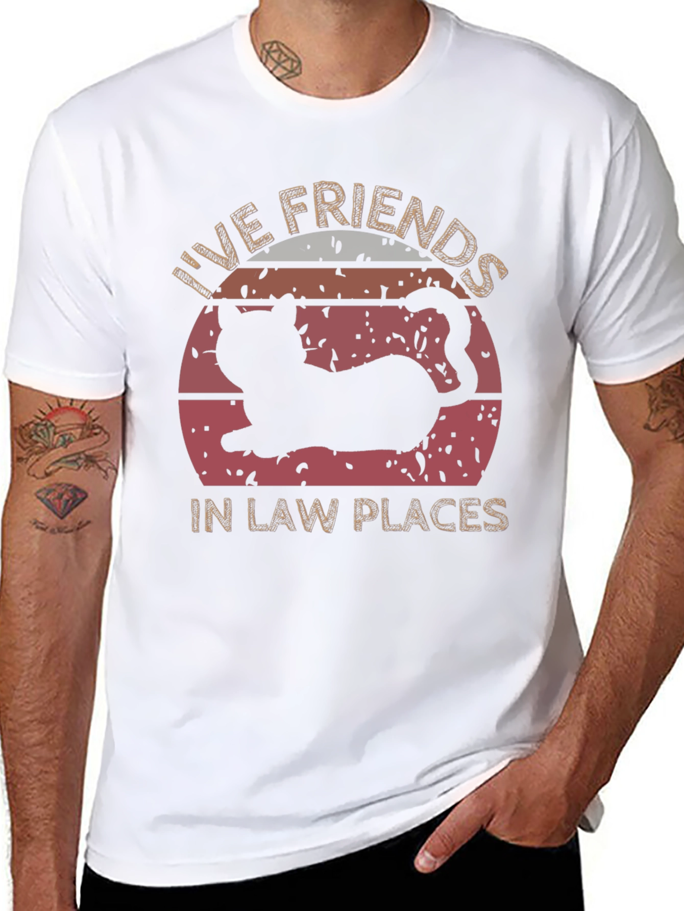 Live Friends in Law Places Cat T-Shirt