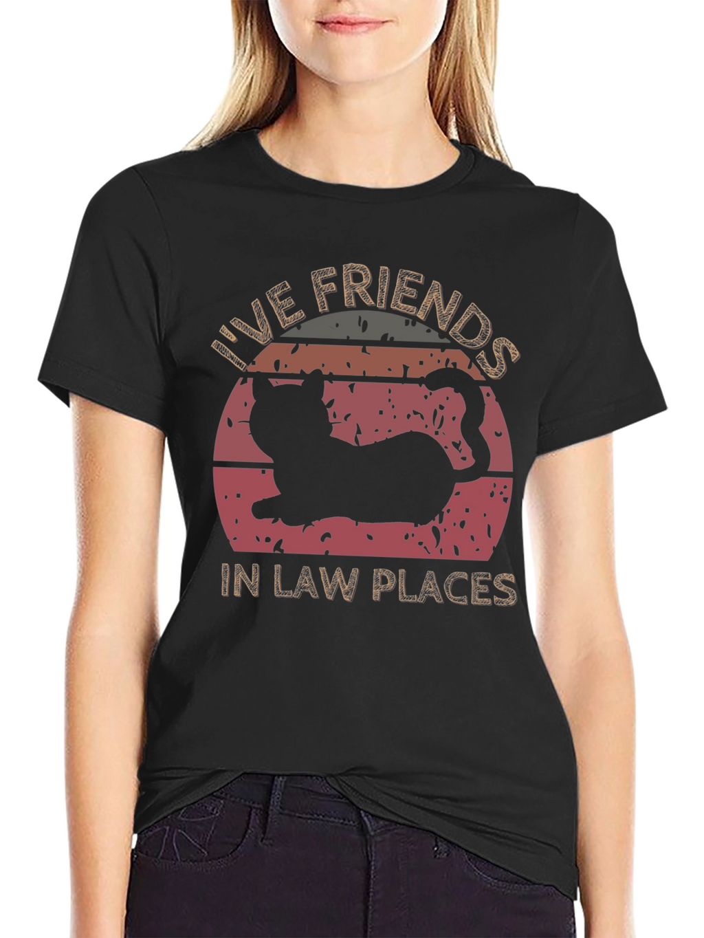Live Friends in Law Places Cat T-Shirt