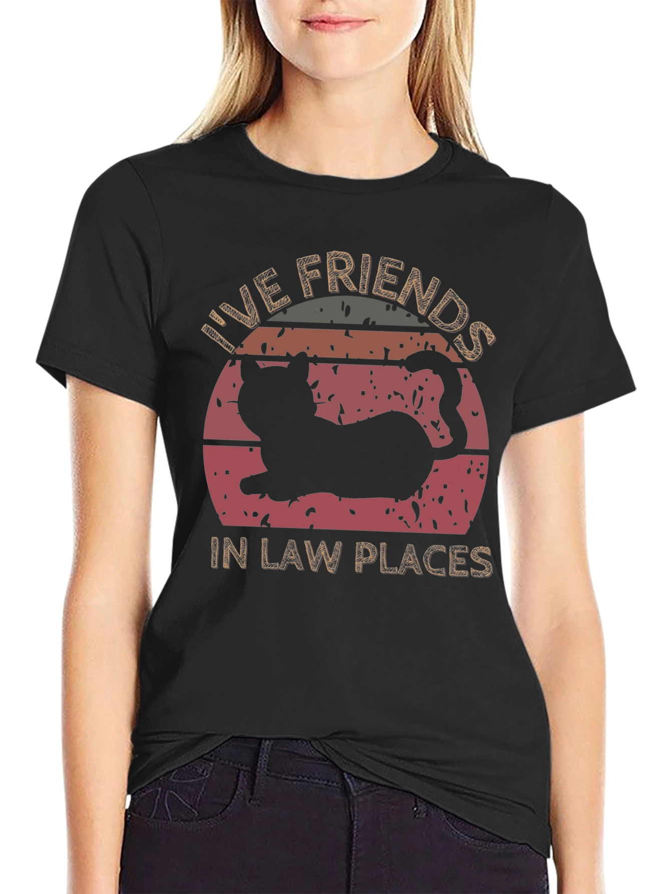 Live Friends in Law Places Cat T-Shirt