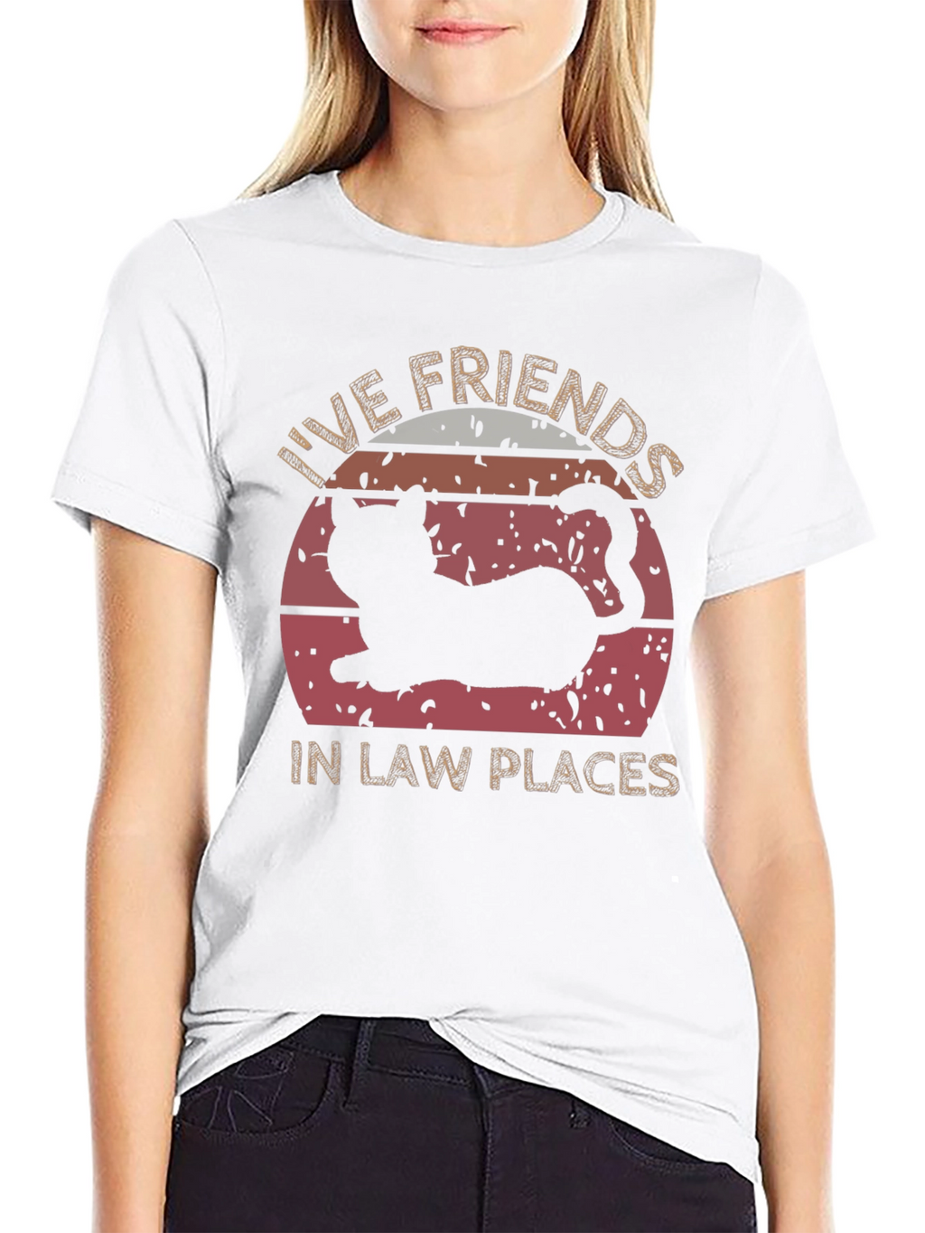 Live Friends in Law Places Cat T-Shirt