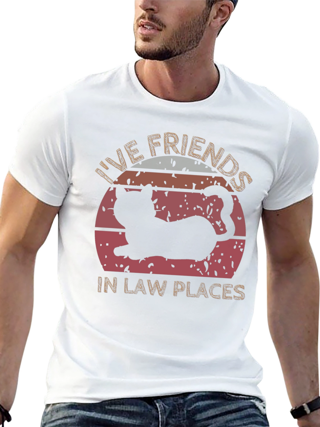 Live Friends in Law Places Cat T-Shirt