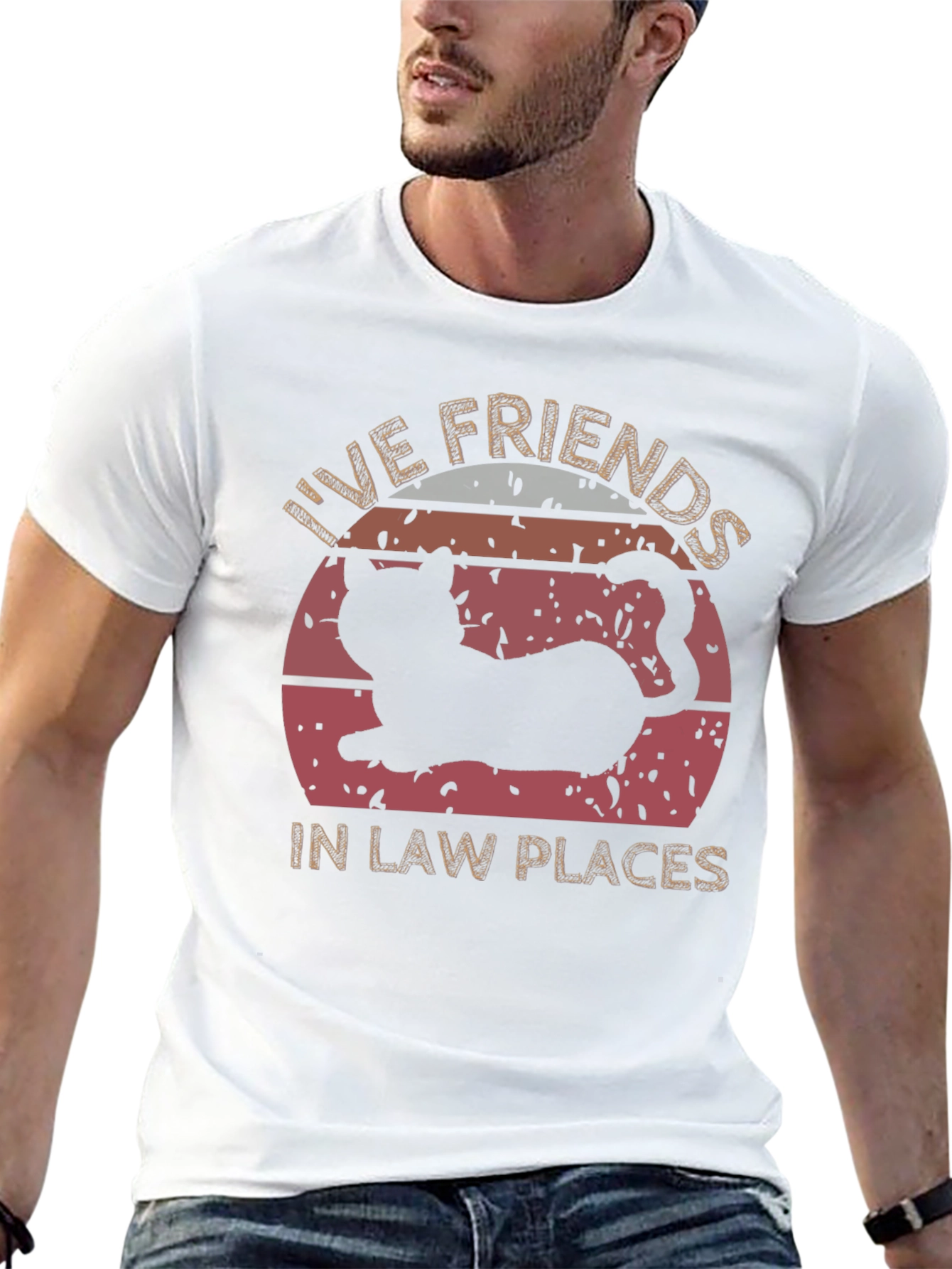 Live Friends in Law Places Cat T-Shirt