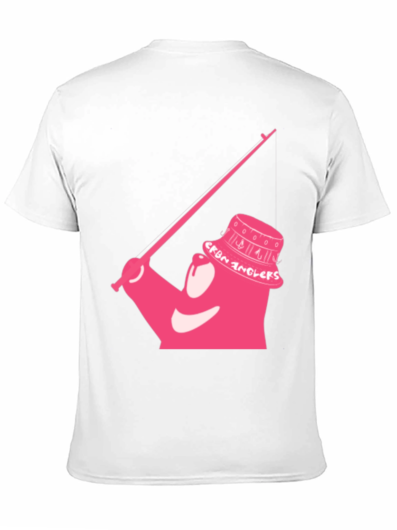 Cartoon Angler Graphic Tee - Black