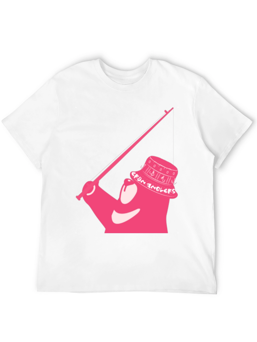 Cartoon Angler Graphic Tee - Black