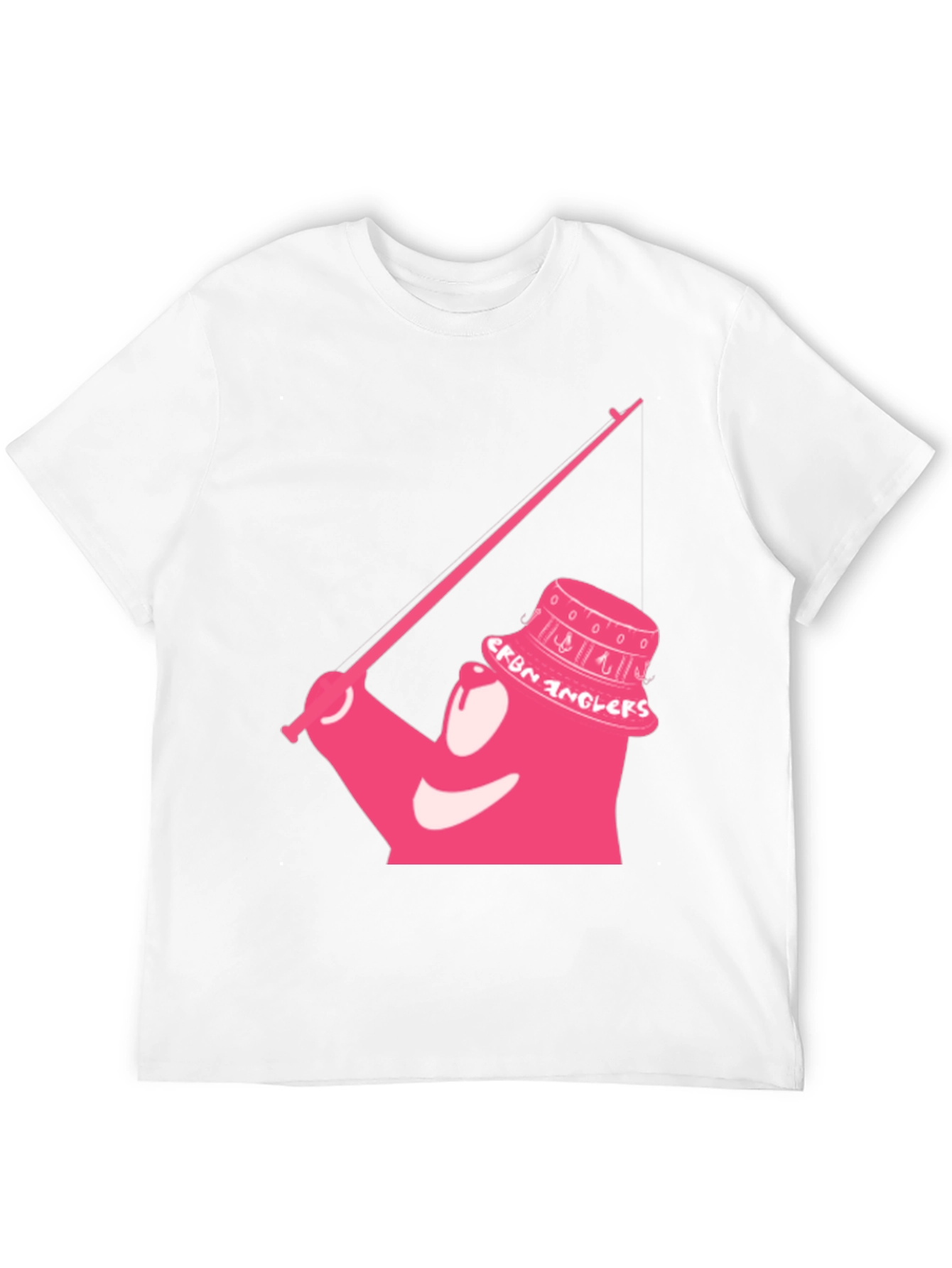 Cartoon Angler Graphic Tee - Black