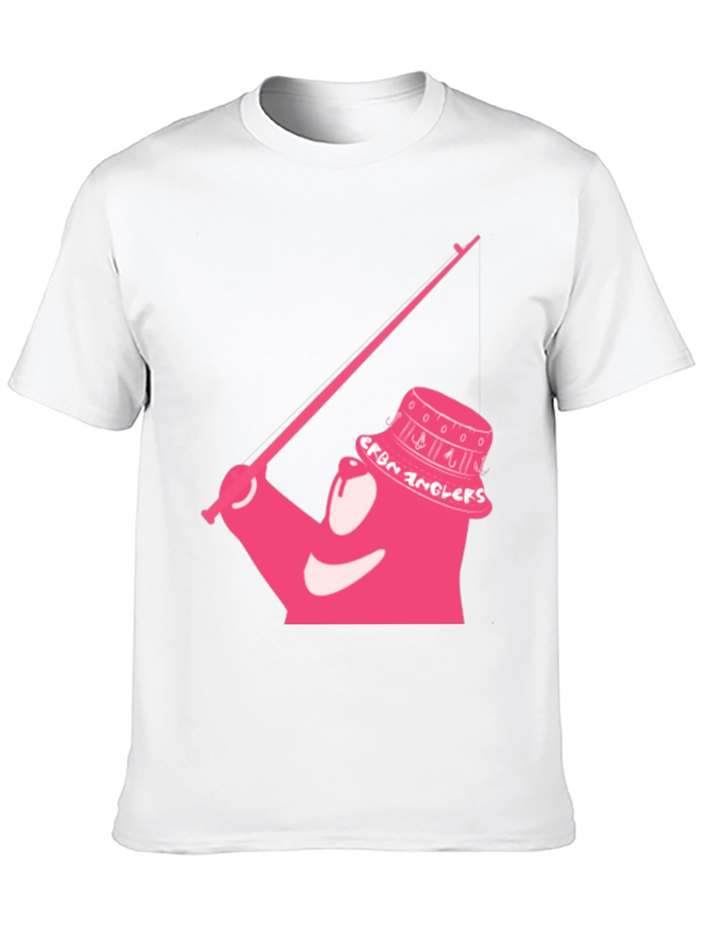 Cartoon Angler Graphic Tee - Black
