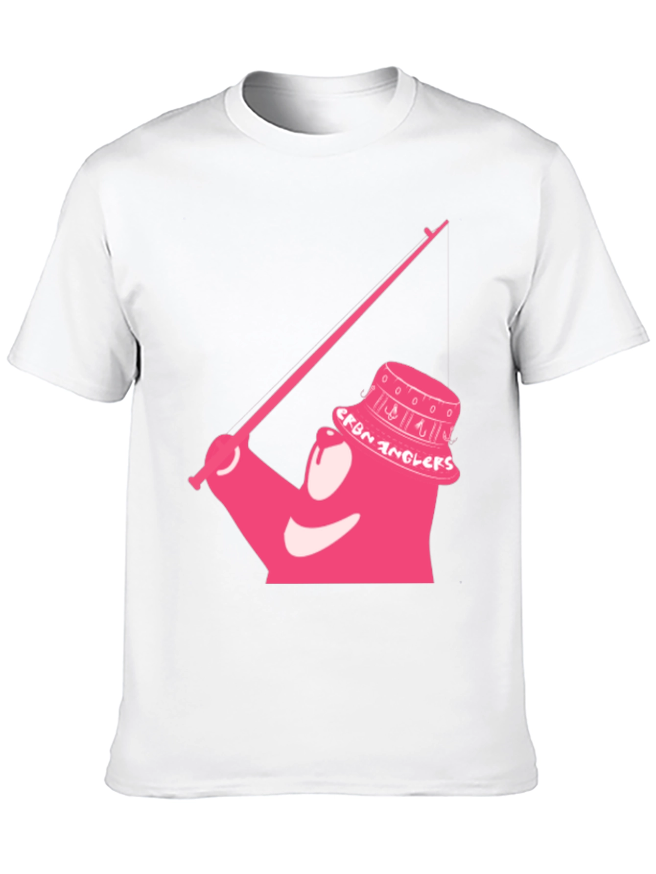 Cartoon Angler Graphic Tee - Black